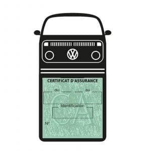 Porte assurance voiture Karman Volkswagen étui méga vignette Stickers auto rétro 